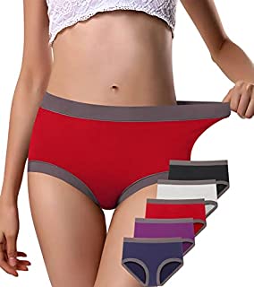 Photo 1 of  Womens Underwear, Soft Cotton High Waist Breathable Solid Color Briefs Panties for Women 