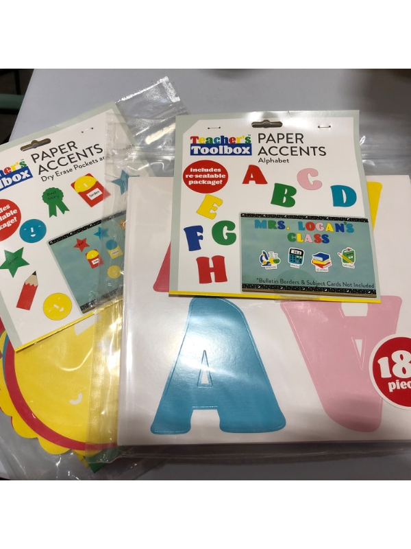 Photo 1 of 2 Pack of Pockets with Accents and 40 Sheet Letters Numbers and Icon Punchouts