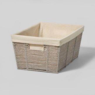 Photo 1 of 17" x 12" x 8" Large Woven Twisted Paper Rope Tapered Basket Gray - Brightroom™

