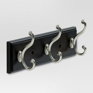 Photo 1 of 10" 3-Scroll Hook Rack -Vintage Black/Nickel - Threshold™

