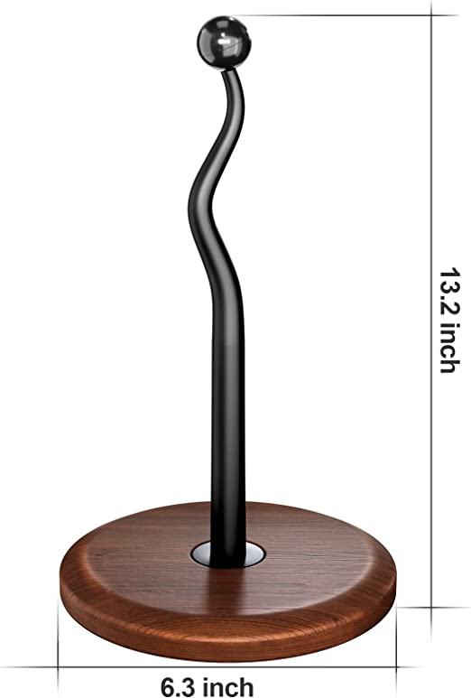 Photo 1 of 2 Pack Paper Towel Holder, HOWDIA Paper Towel Holder with Heavy Wood Base for Kitchen
