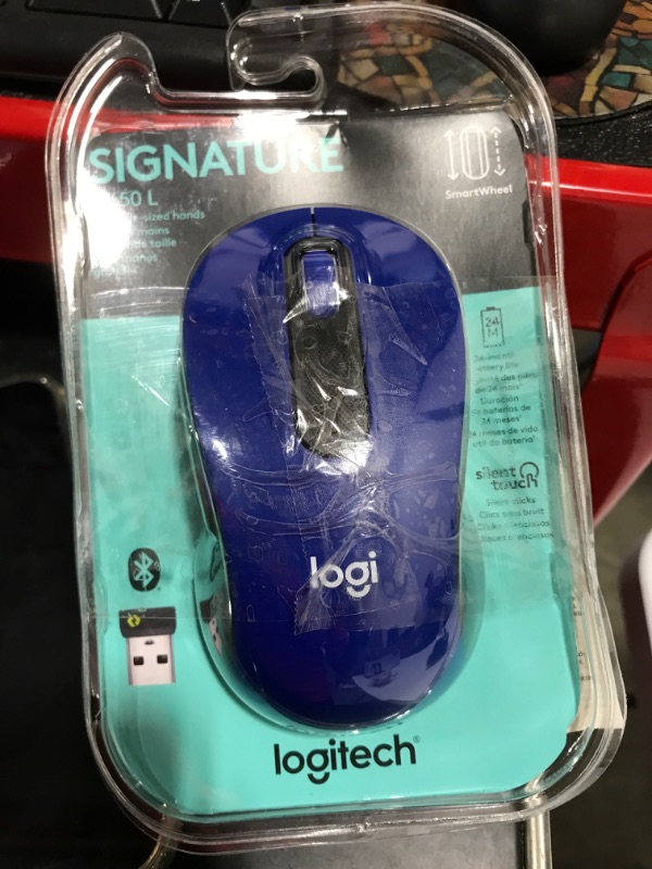 Photo 2 of Logitech - Signature M650 L Full-size Wireless Scroll Mouse with Silent Clicks - Blue
