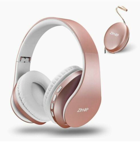 Photo 1 of ZIHNIO - WH-816 Bluetooth Wireless Headphones with Microphone (Rose Gold Pink)
