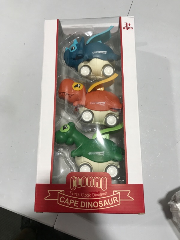 Photo 1 of FoxVilla 3Pcs Cape Dinosaur Toy Cars for 1 2 3 4 5 6 Year Old Boys, Dinosaur Toys for Kids 3-5, Press and Go Toys Cloak Dinosaur Pull Back Cars Christmas Birthday Gifts for Boys Girls
