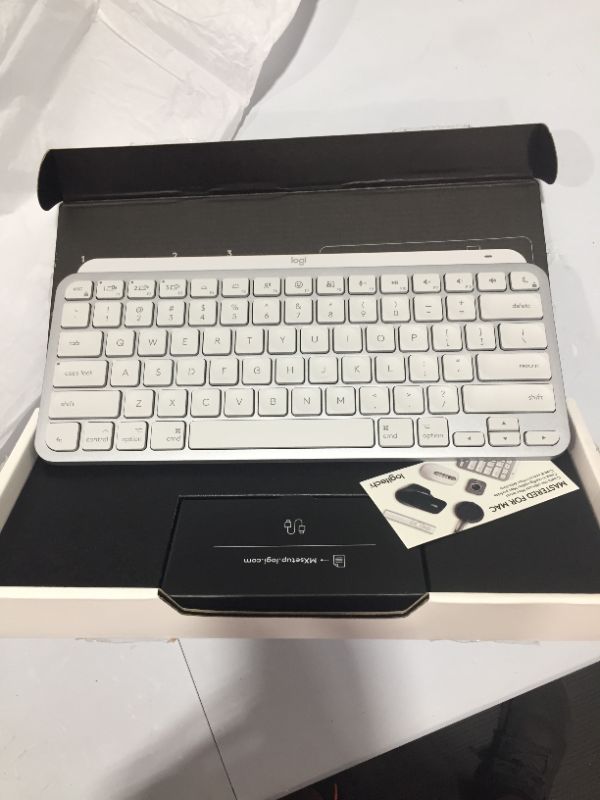 Photo 2 of Logitech MX Keys Mini Wireless Keyboard for Mac (Pale Gray)