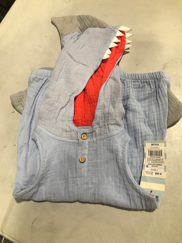 Photo 2 of Baby Boys' Gauze Elevated Shark Romper - Cat & Jack™ Periwinkle Blue
SIZE-6-9M