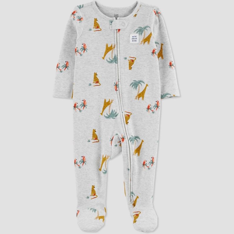 Photo 1 of Baby Safari Footed Pajama - Just One You® Made by Carter's Heather Gray 0-
SIZE-3M