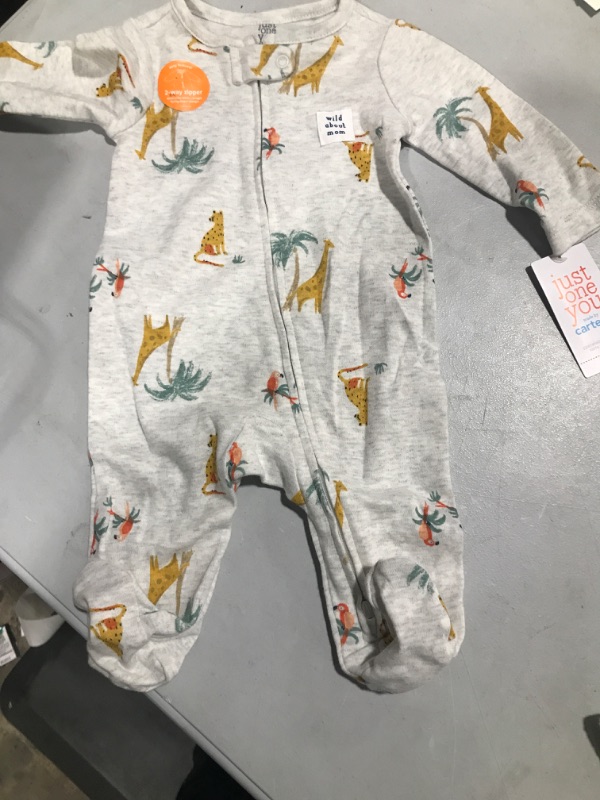 Photo 2 of Baby Safari Footed Pajama - Just One You® Made by Carter's Heather Gray 0-
SIZE-3M