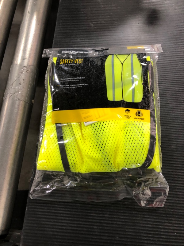 Photo 1 of 48 in. Hi-Vis Yellow Mesh Safety Vest