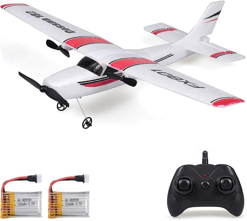 Photo 1 of GoolRC FX801 RC Airplane, 2.4GHz 2CH Remote Control Airplane, Cessna 182 Model RC Plane, Fixed Wing RC Aircraft, Easy to Fly RC Glider Toys for Kids, Boys and Beginners with 2 Batteries
