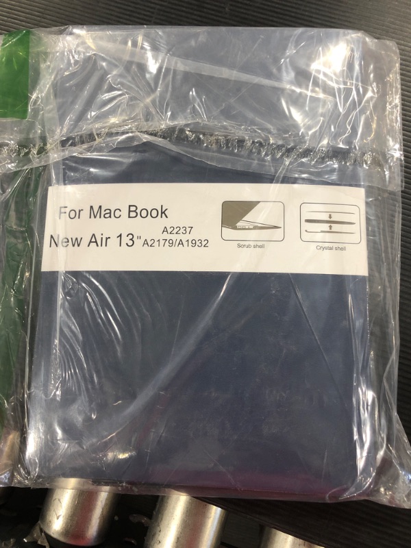 Photo 1 of KECC Leather Case Compatible with MacBook Air 13 Retina (2021/2020/2019/2018, Touch ID) Italian Leather Hard Shell Cover A2337 M1 A2179 A1932 (Navy Blue Leather)