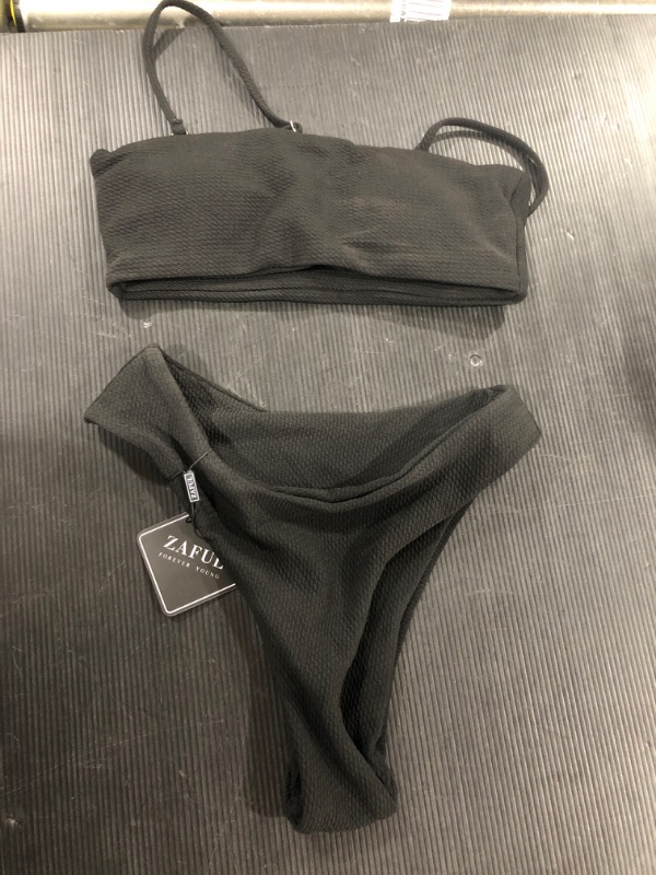 Photo 1 of 2 piece woman's swimsuit black size 4