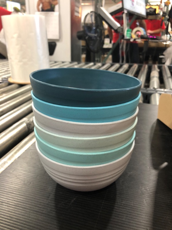 Photo 2 of [Set of 6] Unbreakable Cereal Bowls 24 OZ Microwave and Dishwasher Safe BPA Free E-Co Friendly Wheat Straw Bowl Assorted Color Dessert Bowls for Serving Soup