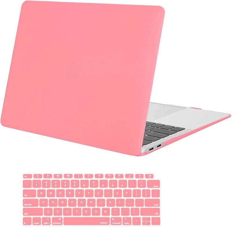 Photo 1 of MOSISO Compatible with MacBook Air 13 inch Case 2022 2021 2020 2019 2018 Release A2337 M1 A2179 A1932 Retina Display with Touch ID, Plastic Hard Shell Case & Keyboard Cover Skin, Cream Pink
