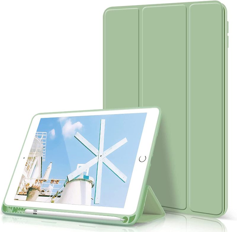 Photo 1 of kenke Case for iPad Air 3 10.5" (3rd Gen) 2019,Light Weight Trifold Smart Case with Pencil Holder,Soft TPU Back Cover[Full Body Protective] with Auto Sleep/Wake for iPad 10.5 Inch Air 3,Green
