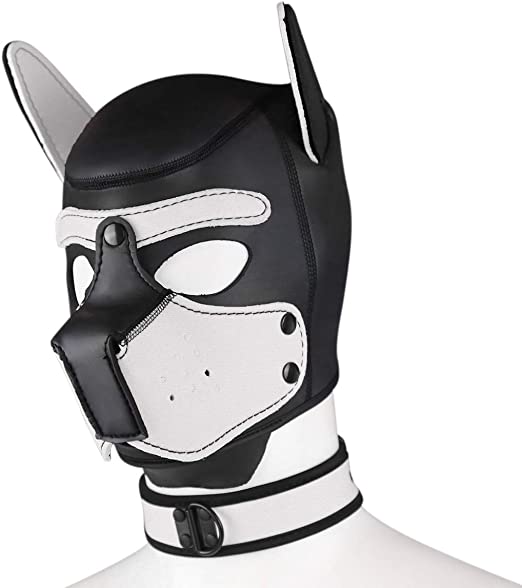 Photo 1 of Adults Neoprene Dog Head Mask, Removable Cosplay Full Face Puppy Head Mask
LARGE