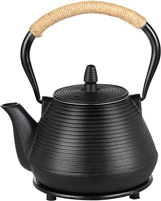 Photo 1 of 34oz Cast Iron Teapot, Perjoy Teapot, 1000 ml Tea Pot, Japanese Teapot with Trivet, Teapot with Infuser for Loose Tea, Tea Kettle with Infuser, Cast Iron Tea Kettle Stovetop Safe
