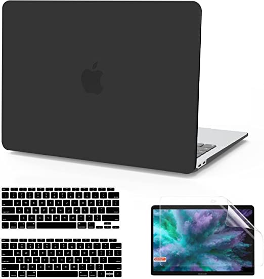 Photo 1 of B BELK Compatible with MacBook Air 13 inch Case 2022 2021 2020 2019 2018 Release A2337 M1 A2179 A1932 Touch ID, Matte Plastic Laptop Hard Shell Case with Keyboard Cover +Screen Protector Retina, Black
