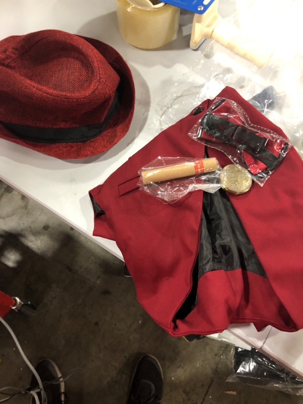 Photo 2 of 1920s Mens Costume Fedora Hat,Gatsby Gangster Vest,Vintage Pocket Watch,Pre Tied Bow Tie,Tie
POCKET WATCH MISSING CHAIN
NO TIE IN PACKAGE