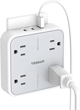 Photo 1 of Multi Plug Outlet Extender with USB, TESSAN Surge Protector Outlet Splitter with 3 USB Wall Charger, Multiple Plug Expander for Travel, Home, College Dorm room
