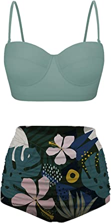 Photo 1 of Angerella Women Vintage Polka Dot High Waisted Bathing Suits Bikini Set LARGE
