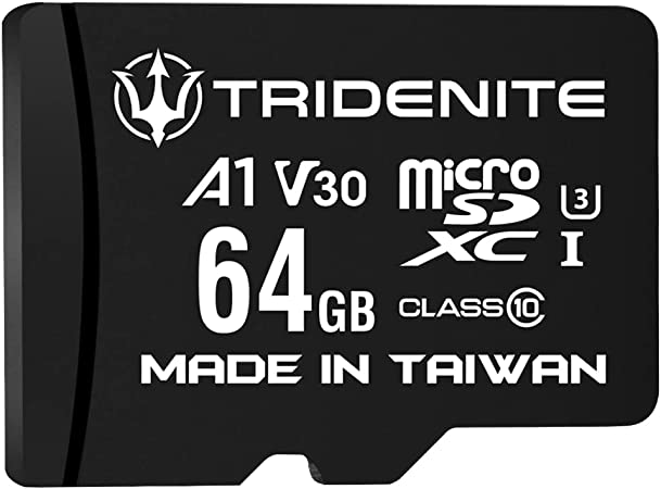 Photo 1 of TRIDENITE 64GB Micro SD Card, MicroSDXC Memory for Nintendo-Switch, GoPro, Drone, Smartphone, Tablet, 4K Ultra HD, A1 UHS-I U3 V30 C10, Up to 95MB/s Read, with SD Adapter
