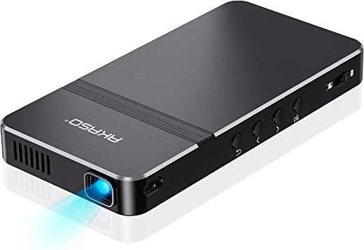 Photo 1 of AKASO Mini Projector, Pocket-Sized DLP Portable Projector, 1080P Cookie Projector , Support HDMI WiFi Built-in Rechargeable Battery Stereo Speakers and Remote Control Movie Projector
