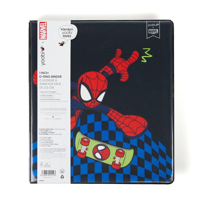 Photo 1 of 2 Pack Yoobi™ 1" Ring Binder Black Spider-Man Skate
