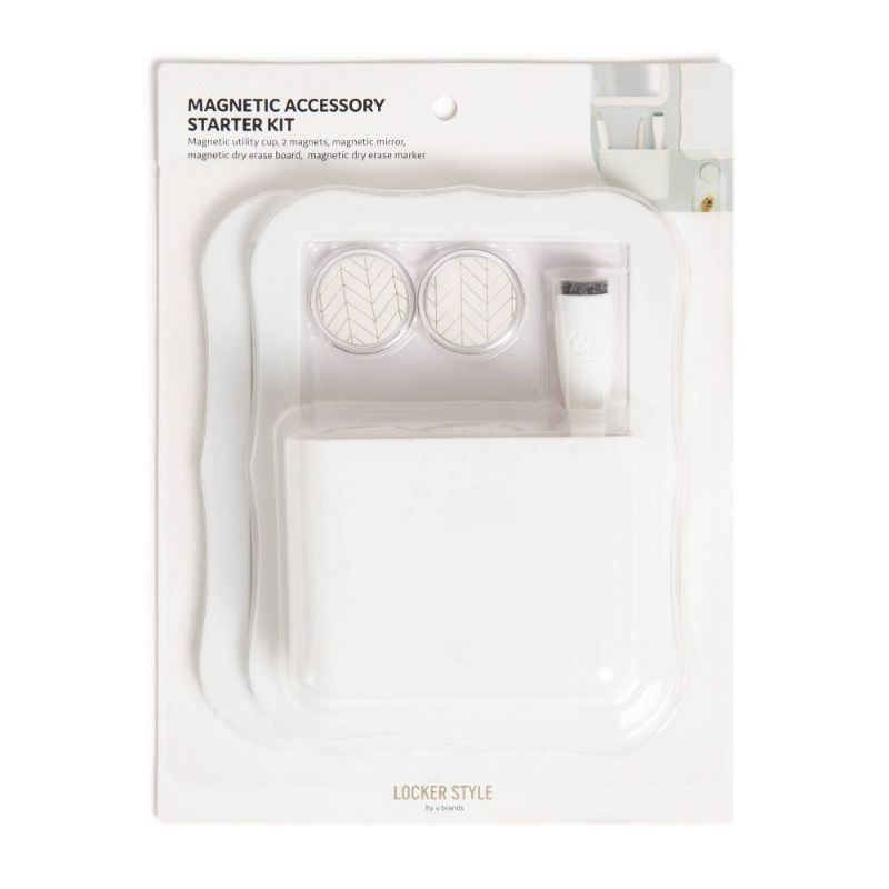 Photo 1 of 2 pack U Brands Magnetic Modern Scallop Accessory Locker Kit - White
