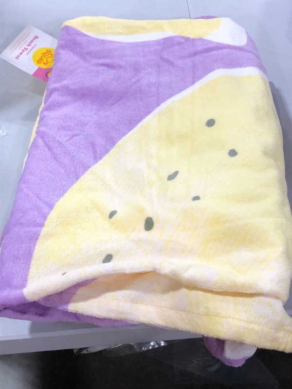 Photo 1 of 2 pack Lemon Printed Bath Towel Purple - Sun Squad
