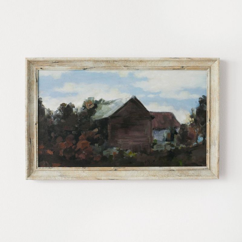 Photo 1 of 16" X 10" House Amidst the Trees Framed Canvas - Threshold™ Designed with Studio McGee
