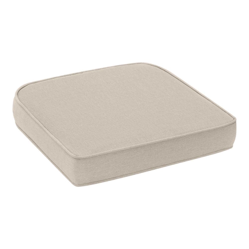 Photo 1 of 20.5 in. x 19.5 in. Putty Outdoor Trapezoid Seat Cushion (2-Pack)
