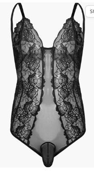 Photo 1 of ACSUSS Men's Sheer Lace Bodysuit Sissy Pouch Thong Leotard Crossdress Nightwear
unknown size