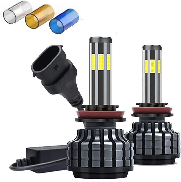 Photo 1 of 6 Sides 360° LED Headlight Bulb Conversion kit H11/H8/H9 300W Pair of 20000LM , 3000K Yellow 6000K White 8000K Blue high Beam Low Beam Replacement Light Bulb?H11/H8/H9?
