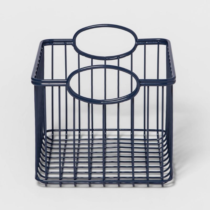 Photo 1 of 2 PACK Wire Stackable Storage Basket Navy - Pillowfort™

