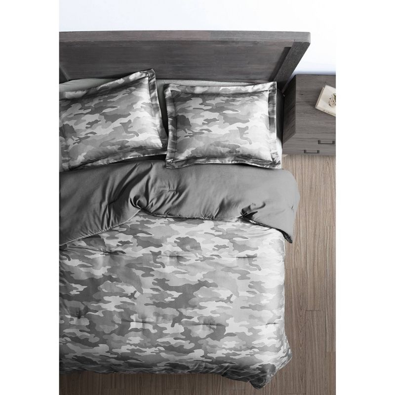 Photo 1 of 7pc Erik Camo Comforter & Sheets Set Gray - Homekind- TWIN XL 
