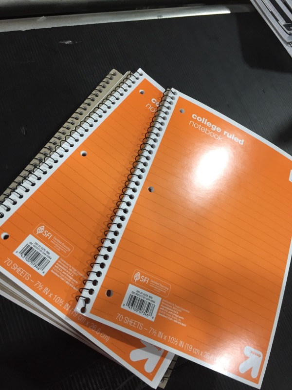 Photo 1 of 39 PACK College Ruled Orange 1 Subject Flexible Paperboard Cover Spiral Notebook - up & up
