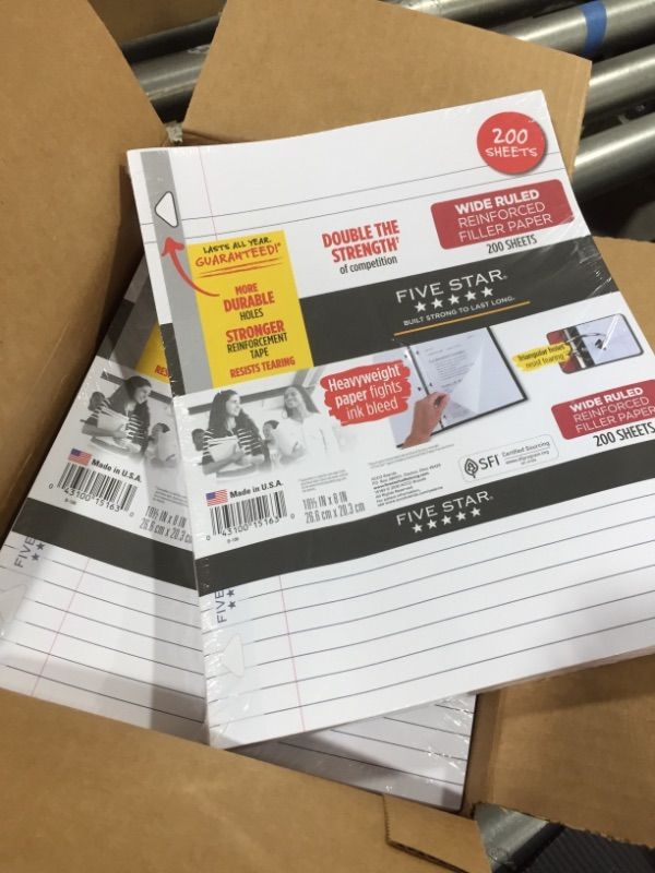 Photo 2 of 6 PACK Five Star 200ct Wide Ruled Filler Paper
