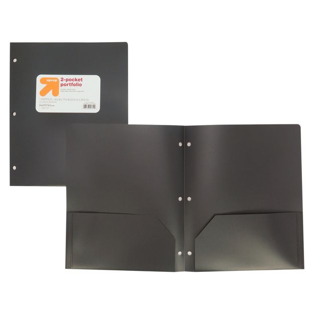Photo 1 of 24 PACK  Pocket Plastic Folder Black - up & up™

