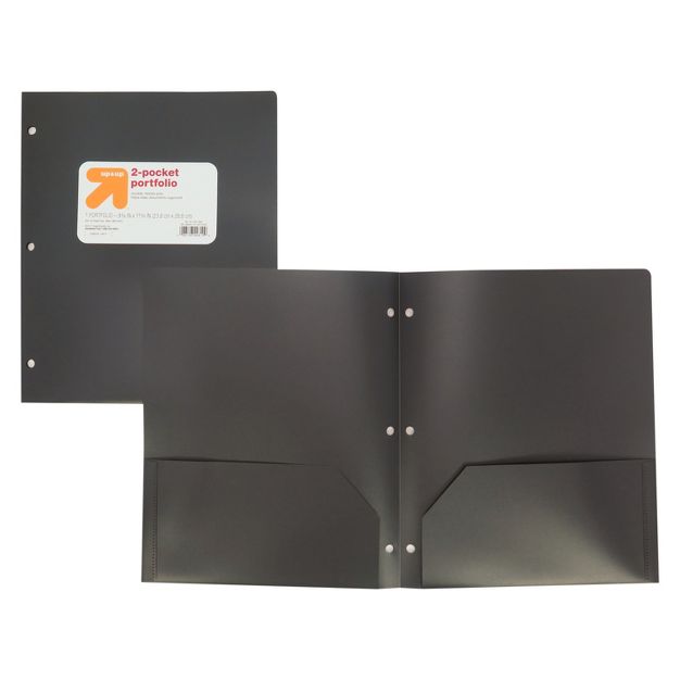 Photo 1 of 24 PACK  Pocket Plastic Folder Black - up & up™
