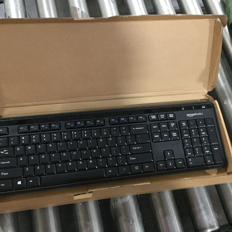 Photo 2 of AmazonBasics Wireless Computer Keyboard and Mouse Combo - Quiet and Compact - US Layout (QWERTY)