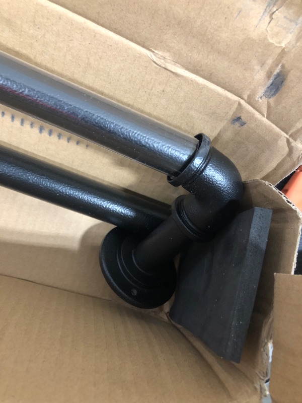 Photo 3 of 120"-170" Pipe French Curtain Rod Matte Black - Threshold™