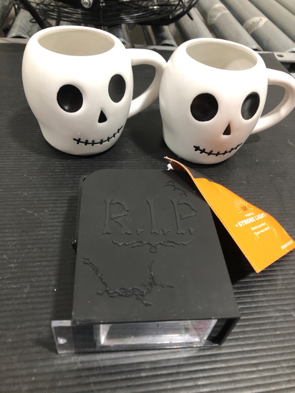 Photo 1 of 12oz Halloween Stoneware Skull Figural Mug - Spritz™

