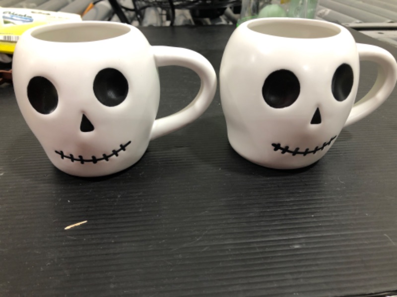 Photo 2 of 12oz Halloween Stoneware Skull Figural Mug - Spritz™

