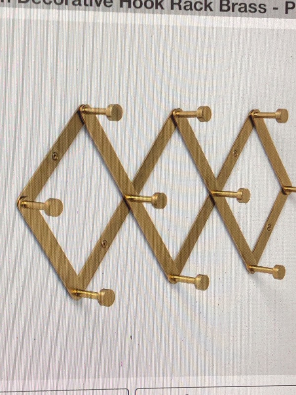 Photo 1 of Accordion Decorative Hook Rack Brass - Project 62™ **small scratches**

