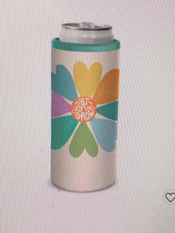 Photo 1 of 4-OCS Designs Stainless Steel Slim Can Cooler Let Love Grow

