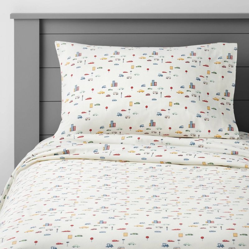 Photo 1 of City Cars Cotton Sheet Set - Pillowfort™
twin
