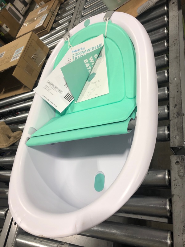 Photo 2 of 4-in-1 Grow-with-Me Bath Tub by Frida Baby Transforms Infant Bathtub to Toddler Bath Seat with Backrest for Assisted Sitting in Tub