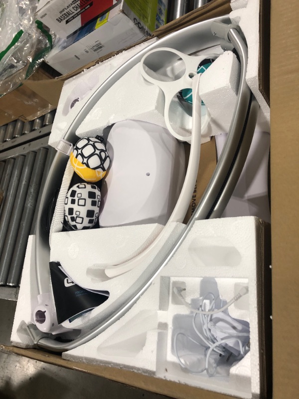 Photo 3 of 4moms mamaRoo 4 Multi-Motion Baby Swing + Safety Strap Fastener, Bluetooth Baby Swing with 5 Unique Motions, Nylon Fabric, Grey