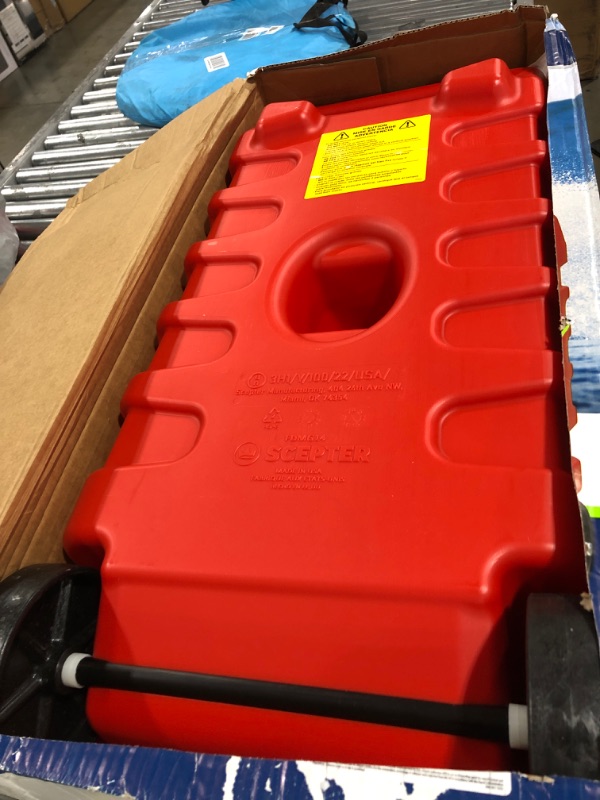 Photo 3 of Scepter USA 6792 Duramax 14 Gallon Flo-N-Go Fuel Caddy, Red Fuel Caddy + Tank Valve